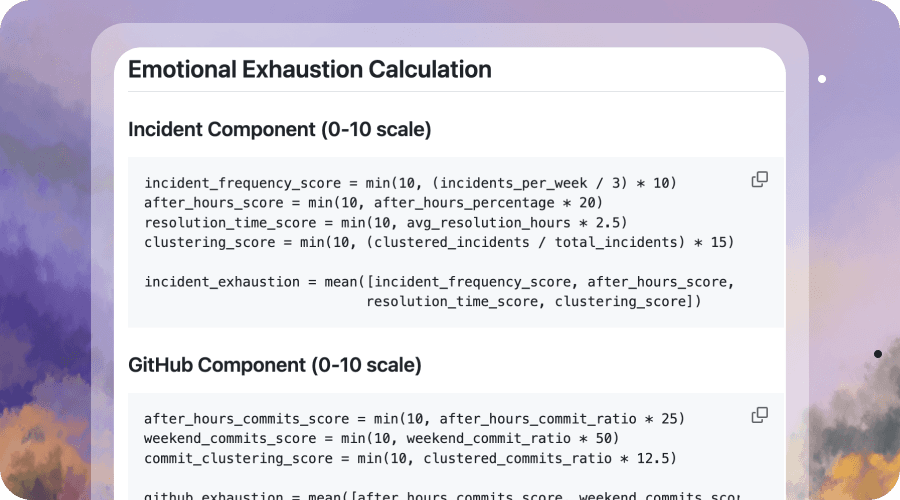 Screenshots of calculation schemes